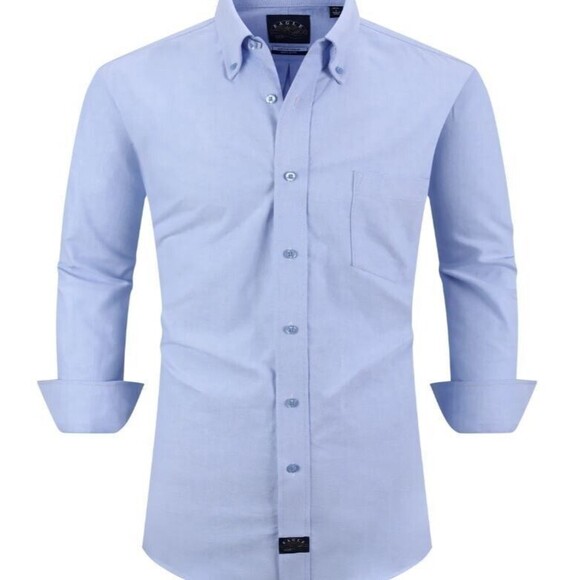 Eagle Shirtmakers Stretch Neck Blue Oxford Button Down Dress Shirt NIP Size 3XL - Picture 1 of 7